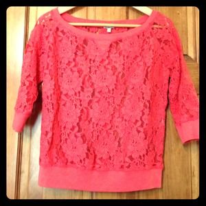 Coral lace shirt