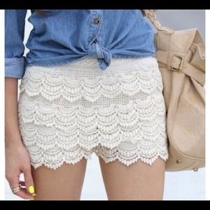 🎉1-DAY SALE🎉High Waist Lace Shorts