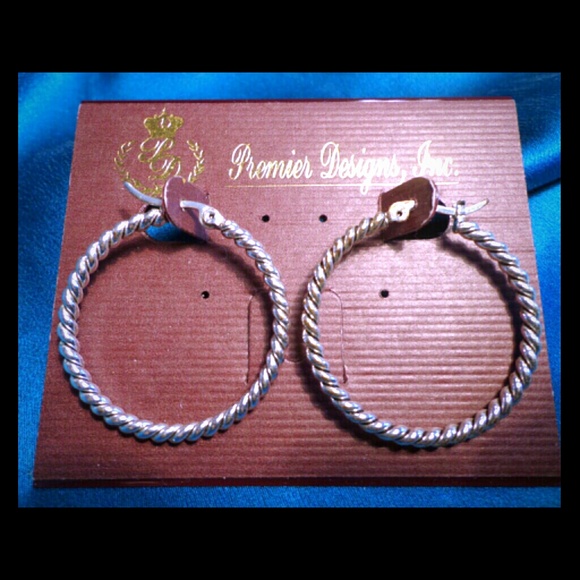 Premier Designs Jewelry - REDUCED! Twisted Silver Hoops