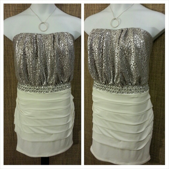 ***SOLD***π πHP 6/11 π π Silver & Ivory Dress - Picture 2 of 3