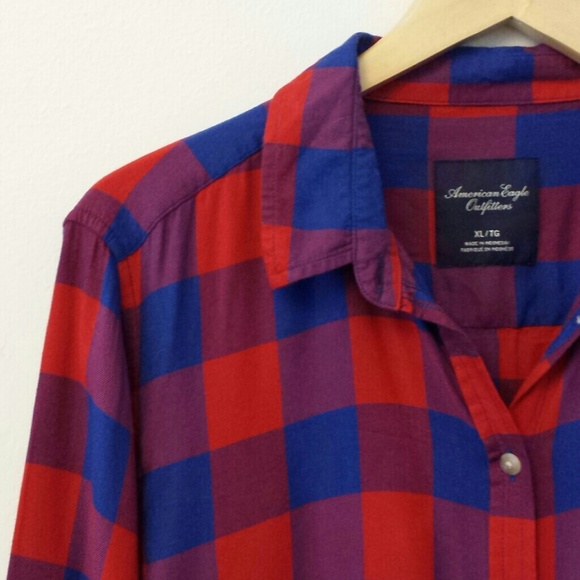 Red & Blue Plaid Buttondown - Picture 3 of 3