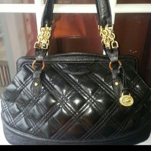 Brahmin Black Leather Purse Gold Hardware