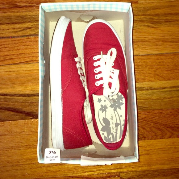 Red Sneakers - only worn once or twice - Picture 1 of 1