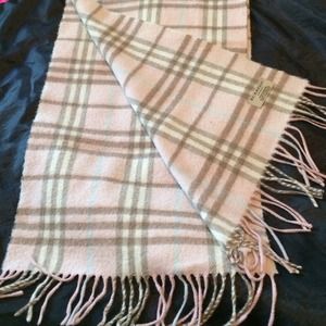 Pink Burberry Cashmere Scarf