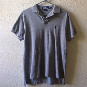 men's gray polo