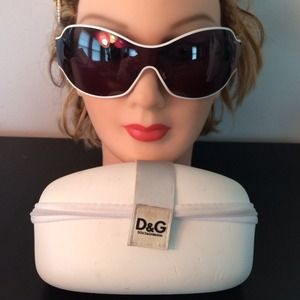 Dolce & Gabbana black & white shield sunglasses