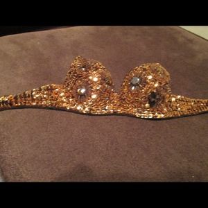 Gold sequins bra