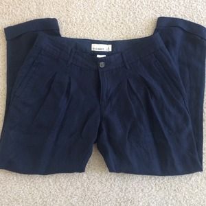 dark blue old navy linen trousers