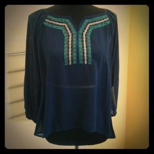Embroidered peasant blouse