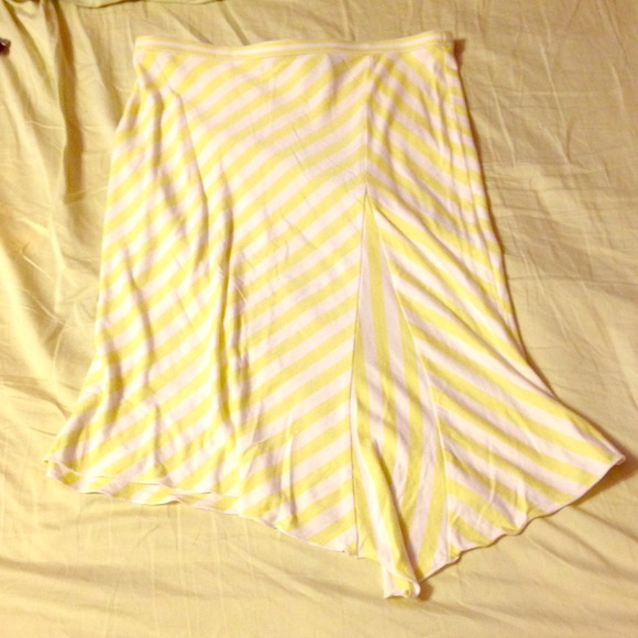 Yellow and White Striped Express Skirt