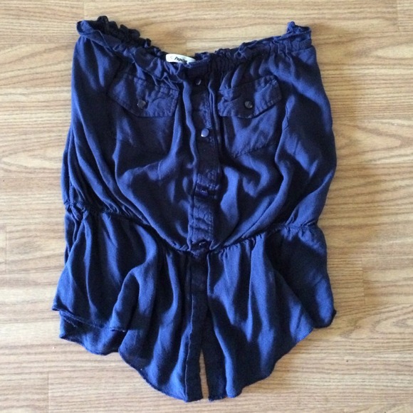 Navy blue halter top - Picture 1 of 2