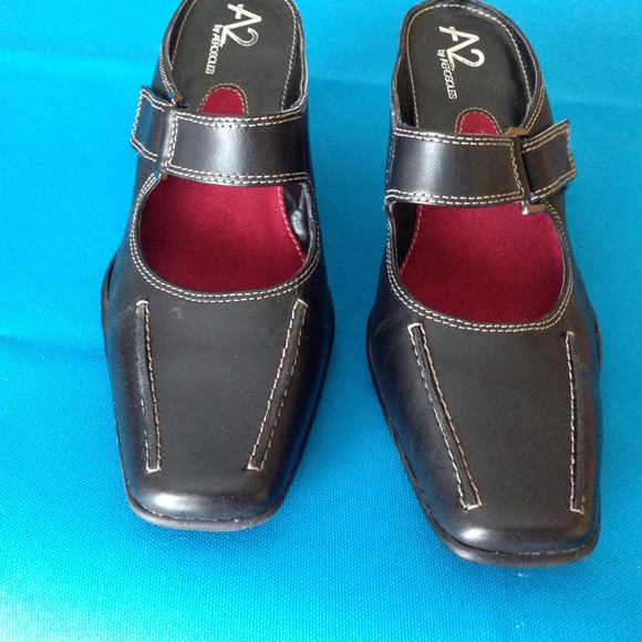 Black leather shoes.