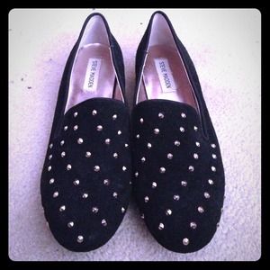 Steve Madden studded black suede loafers