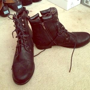 Women's black combat shoes