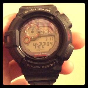 Black and red G-shock watch