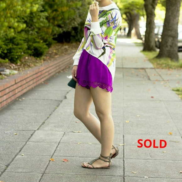 Scalloped laser cut shorts | double zero
