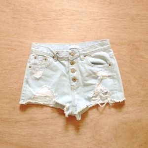 High Waisted Denim Short