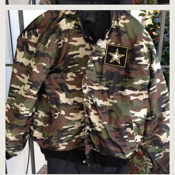 Army camo reversible jean jacket xl