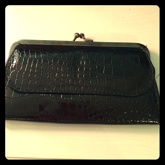 Black Croc Clutch