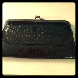 Black Croc Clutch