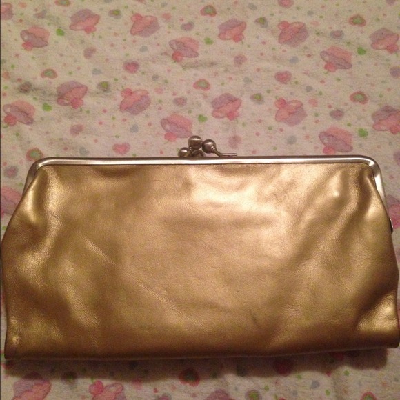 Gold hobo style long wallet