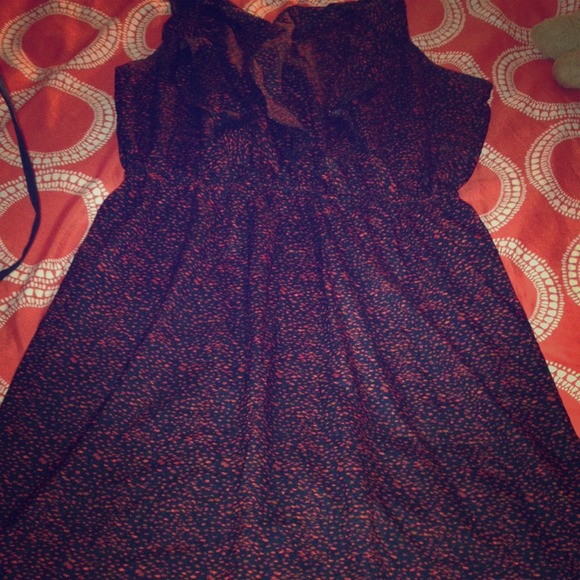 Mossimo empire waist ruffle neck dress sz lg