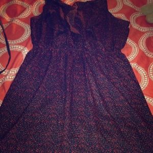 Mossimo empire waist ruffle neck dress sz lg