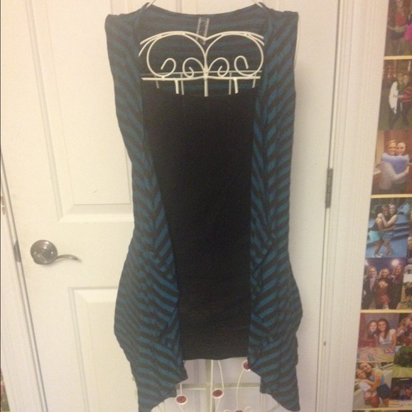 Striped vest cardigan