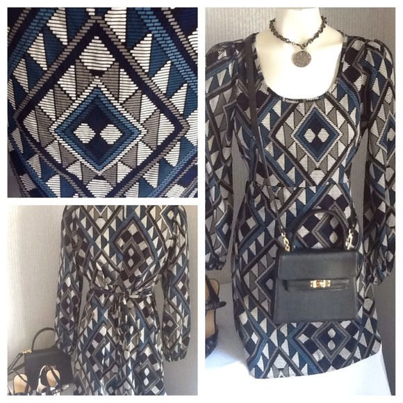 Anthro Geometric Print Dress