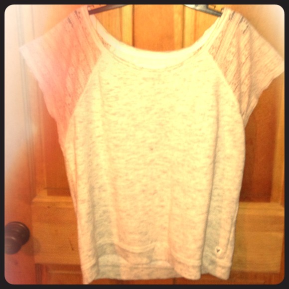 American eagle knit & lace blouse