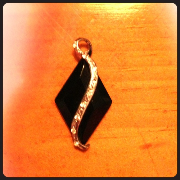 Onyx & diamond inspired pendant