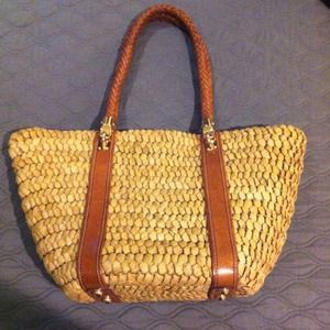 Michael Michael Kors Straw Tote, Cognac Lthr Trim