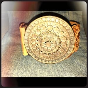 GUESS wide braided belt