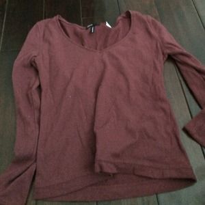 MAROON LONG SLEEVE URBAN OUTFITTERS TOP