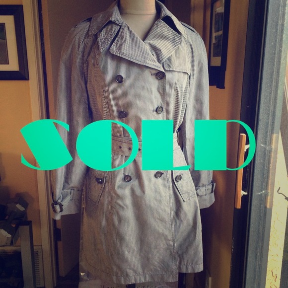Black and White check raincoat