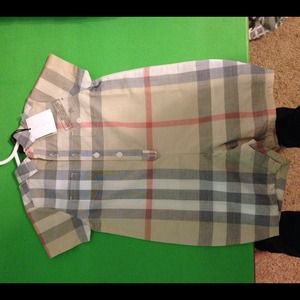 Sold-Boys Burberry Romper 6 months