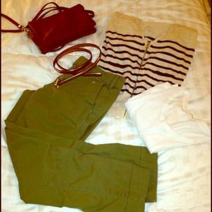 Anthropologie olive green ankle pants