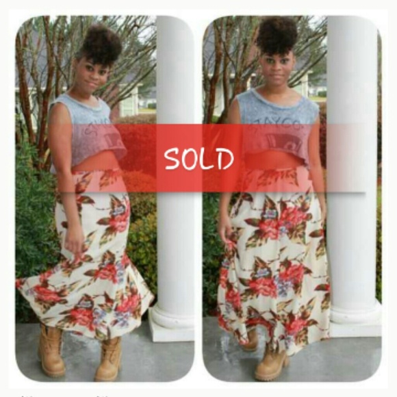 ??New Item?? Maxi 70's Flare Floral Skirt