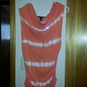 Orange and white tie die