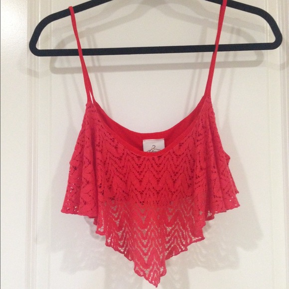 ❌SOLD👊Red-Orange crop top