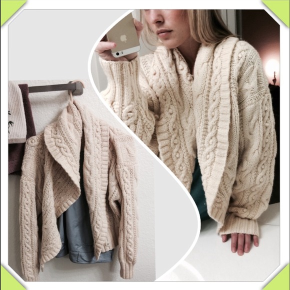 August Silk Sweaters - Winter White Heavy Knit Double Breasted Sweater