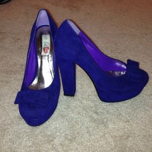 Royal Blue Platform Pumps