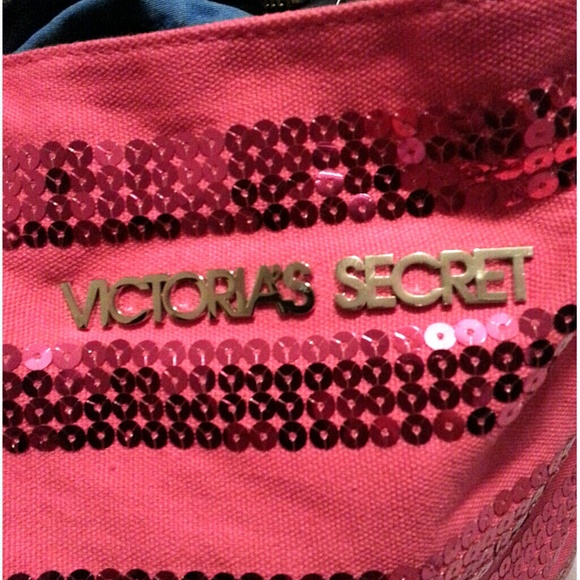 Hot pink Victoria's seacret fabric large tote bag