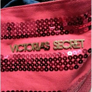 Hot pink Victoria's seacret fabric large tote bag