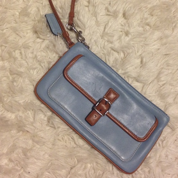 Leather Coach wristlet