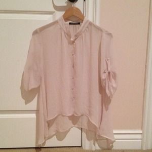 Hi low sheet blush blouse top Sz S