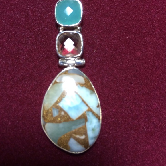 Sold/ amazing stone pendant, sterling silver - Picture 2 of 2