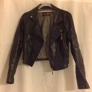 Leather moto jacket