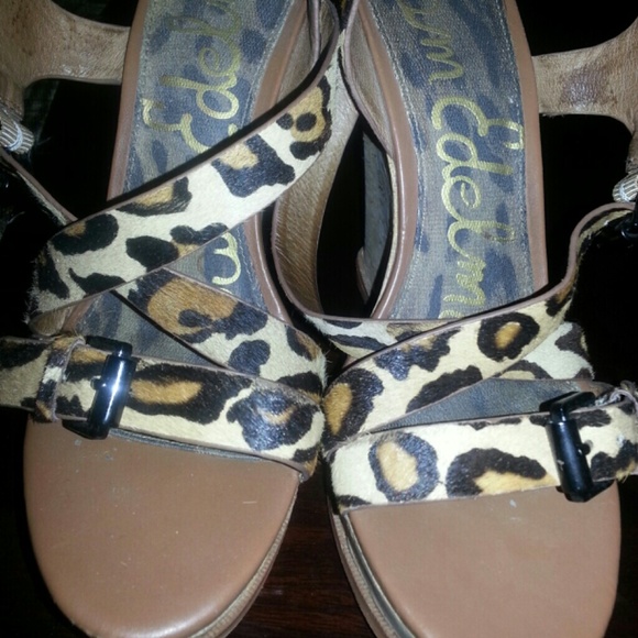 Sam Edelman leopard cork wedge