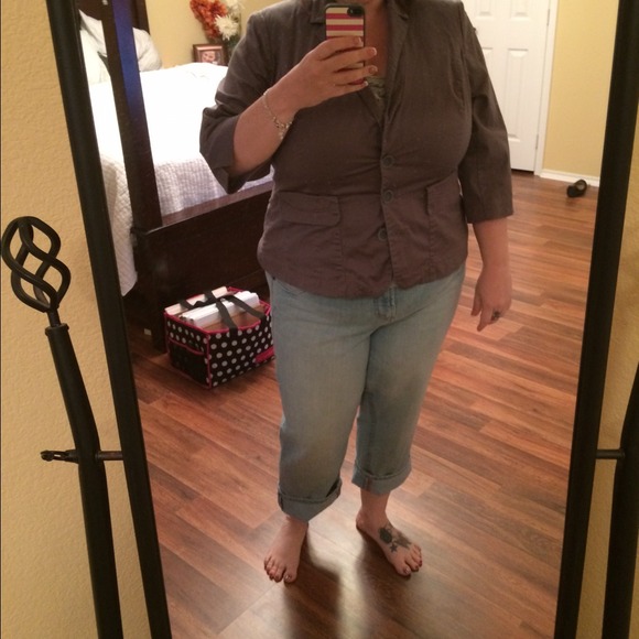 Gray 3/4 Sleeve blazer Lane Bryant